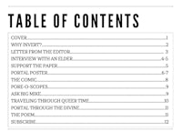 a table of contents for a book